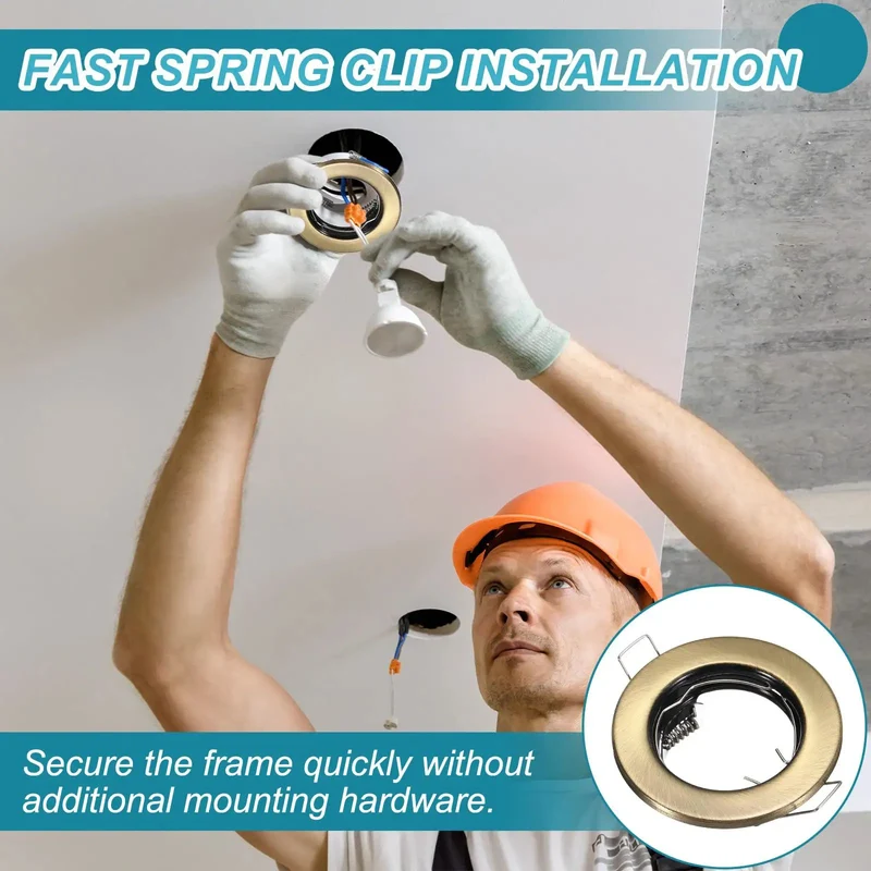 Adjustable GU10 Recessed Lighting Trim 2 Pack 2.1 Inch Aperture Bronze Ceiling Downlight Spotlight Frame Spring Clip Mount Slick Bronze Finish Dang Easy Setup Knockout Housing