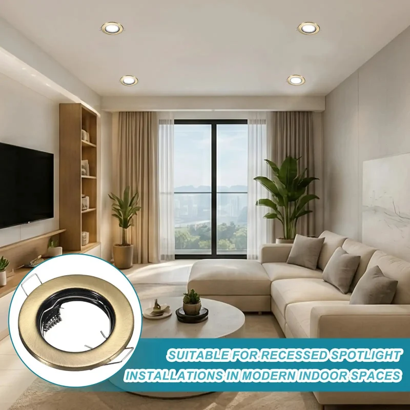 Adjustable GU10 Recessed Lighting Trim 2 Pack 2.1 Inch Aperture Bronze Ceiling Downlight Spotlight Frame Spring Clip Mount Slick Bronze Finish Dang Easy Setup Knockout Housing