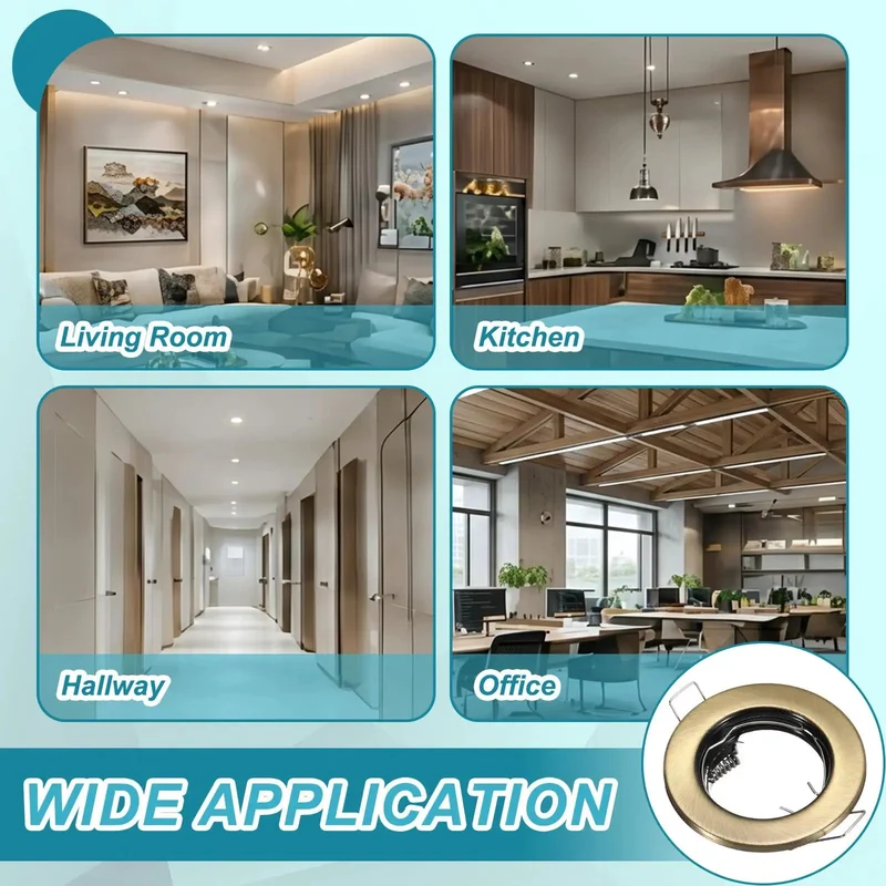 Adjustable GU10 Recessed Lighting Trim 2 Pack 2.1 Inch Aperture Bronze Ceiling Downlight Spotlight Frame Spring Clip Mount Slick Bronze Finish Dang Easy Setup Knockout Housing