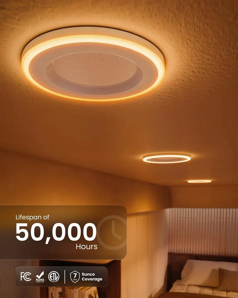 Pro Grade Tough As Nails 6 Inch Led Recessed Downlights With Built In Nightlight 24 Pack Flexible Kelvin Settings Smooth Dimming Can Lights For Bathrooms