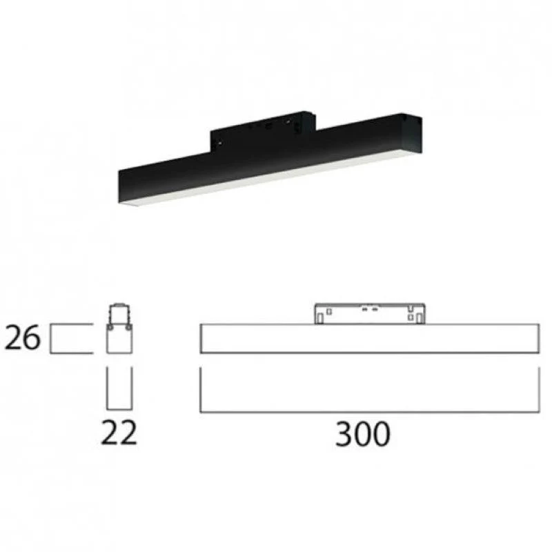 Profilé LED sur Rail Magnétique 48V 10W Opaque