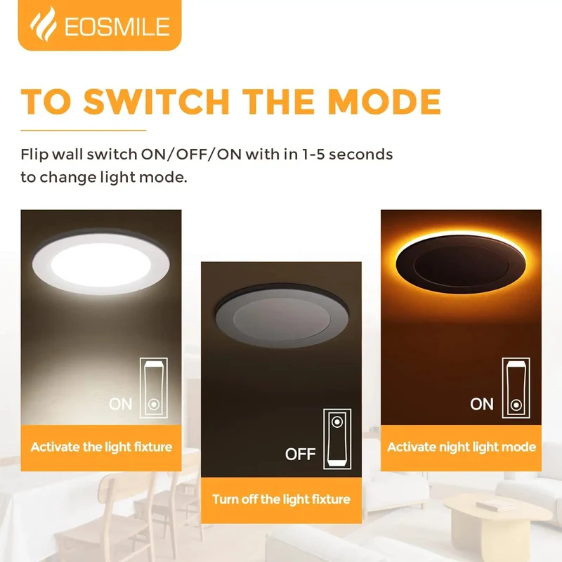 Super Sleek 3 Inch White LED Recessed Ceiling Lights, 6 Pack Includes A Dang Cozy Night Light Mode Emitting Soft Amber Glow, Top Notch Heat Dissipation Ensures Cool Operation, Hassle Free Installation Sets Perfect Chill Vibes For Movie Nights