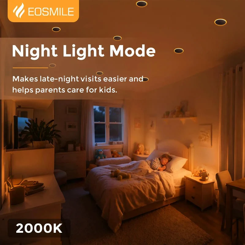 Super Sleek 3 Inch White LED Recessed Ceiling Lights, 6 Pack Includes A Dang Cozy Night Light Mode Emitting Soft Amber Glow, Top Notch Heat Dissipation Ensures Cool Operation, Hassle Free Installation Sets Perfect Chill Vibes For Movie Nights
