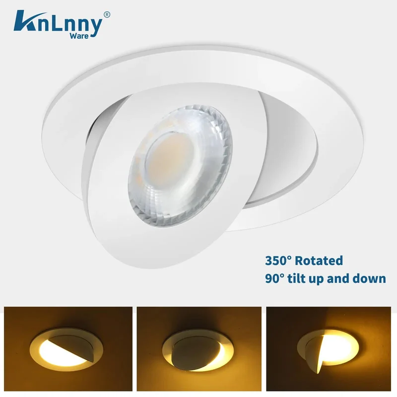 4 Inch Adjustable Gimbal Eyeball Recessed Light With Junction Box Offering Hella Bright Narrow Beam Accent Lighting Rotates A Full 350 Degrees And Tilts 45 For Dead Straight Cabinet Illumination
