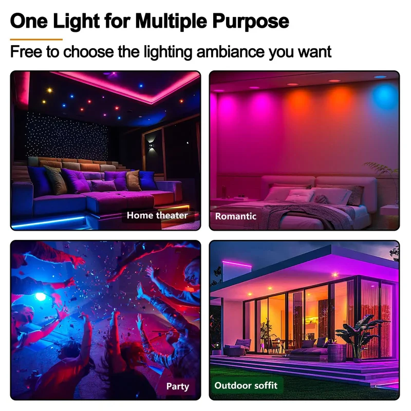 Sick 4 Inch RGBCW Color Changing LED Recessed Lighting Downlights With Junction Box Canless Ceiling Fixtures Dimmable By Remote Control Delivers Dual Memory Plus Timer To Bring Chill Vibes To Any Space Badass Build 4 Pack