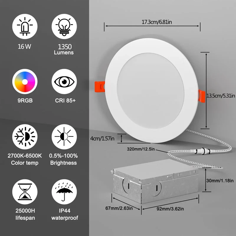 Sick 4 Inch RGBCW Color Changing LED Recessed Lighting Downlights With Junction Box Canless Ceiling Fixtures Dimmable By Remote Control Delivers Dual Memory Plus Timer To Bring Chill Vibes To Any Space Badass Build 4 Pack