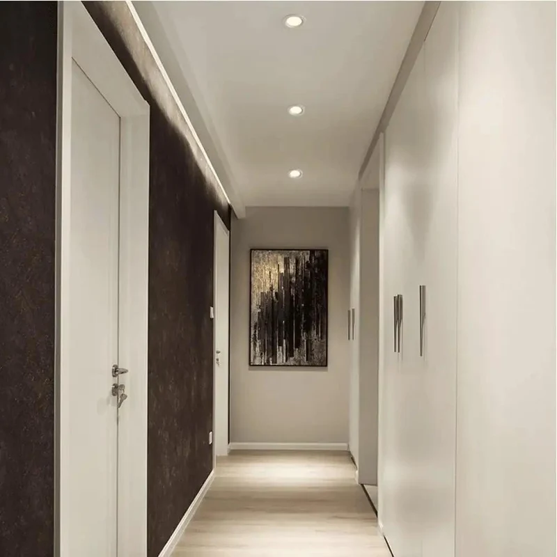 Slick Narrow Frame LED Recessed Downlight Long Barrel Design Deep Set Insert For Clean Ceiling Look Die Cast Aluminum Body With PMMA Shade Creates Even Flood Light Great For Chill Home Spaces Or Hotel Corridors Offering Soft Wall Accent Glow In White