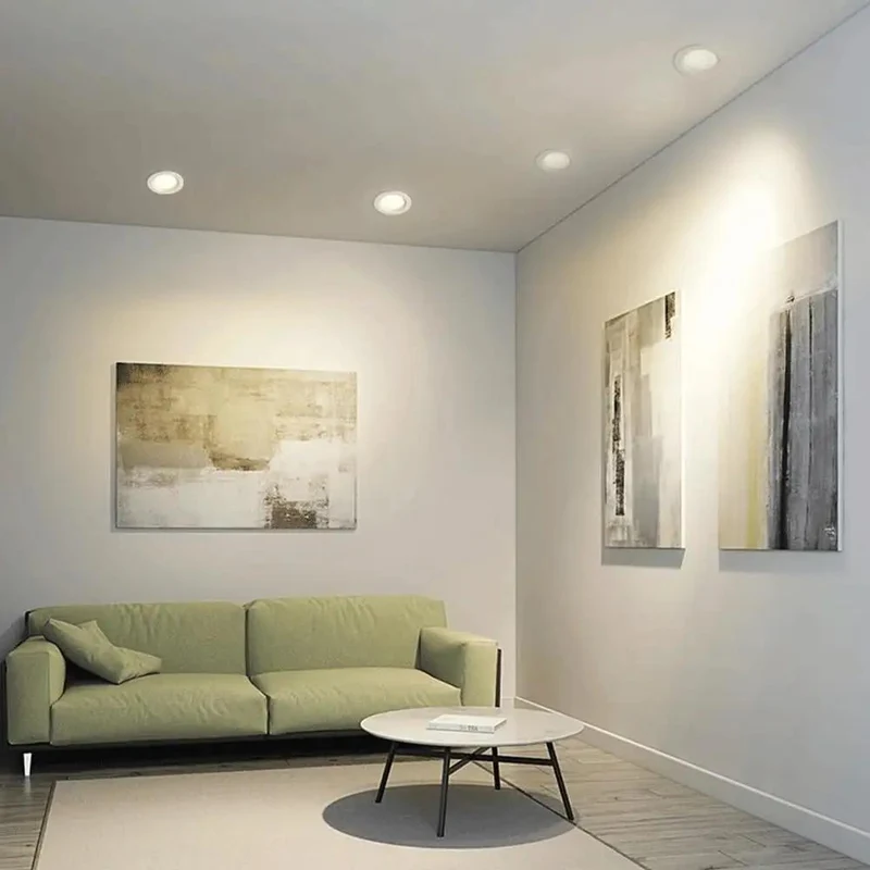 Slick Narrow Frame LED Recessed Downlight Long Barrel Design Deep Set Insert For Clean Ceiling Look Die Cast Aluminum Body With PMMA Shade Creates Even Flood Light Great For Chill Home Spaces Or Hotel Corridors Offering Soft Wall Accent Glow In White
