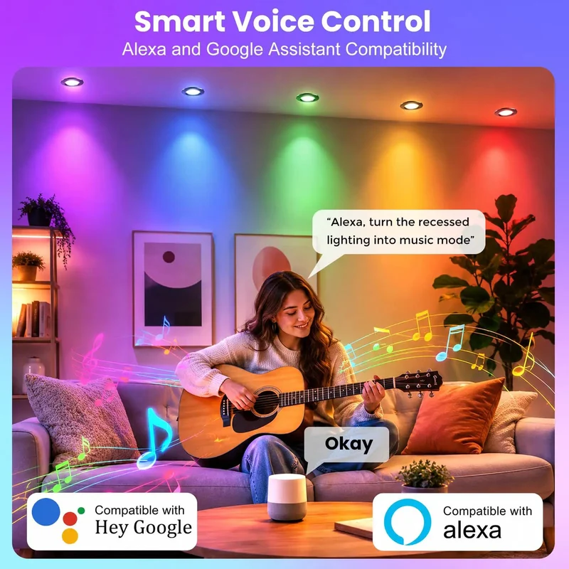 Upgrade Your Crib With These Slick 2 Inch Smart LED Recessed Lights Featuring Killer 5W RGB WiFi Downlights With Smooth Dimming And True Color Rendering For Effortless Modern Vibes In Any Room