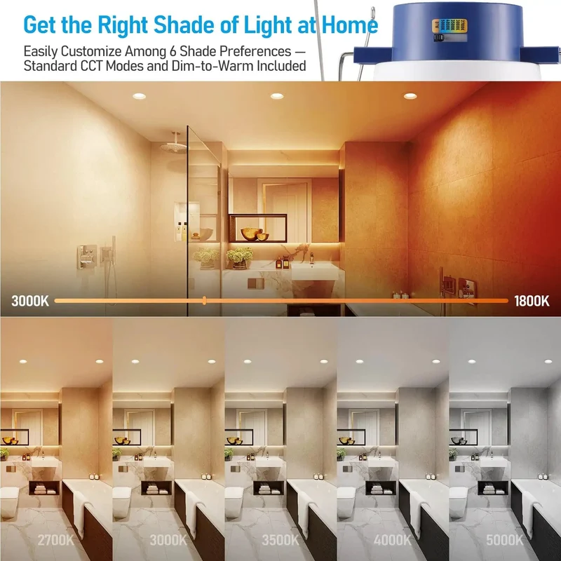 Top Tier 6 Inch Led Recessed Lighting Retrofit Kit Showcases Sleek Dim To Warm Function Plus 6 Cct Adjustments For A Totally Fresh Residential Ceiling Glow Up Project
