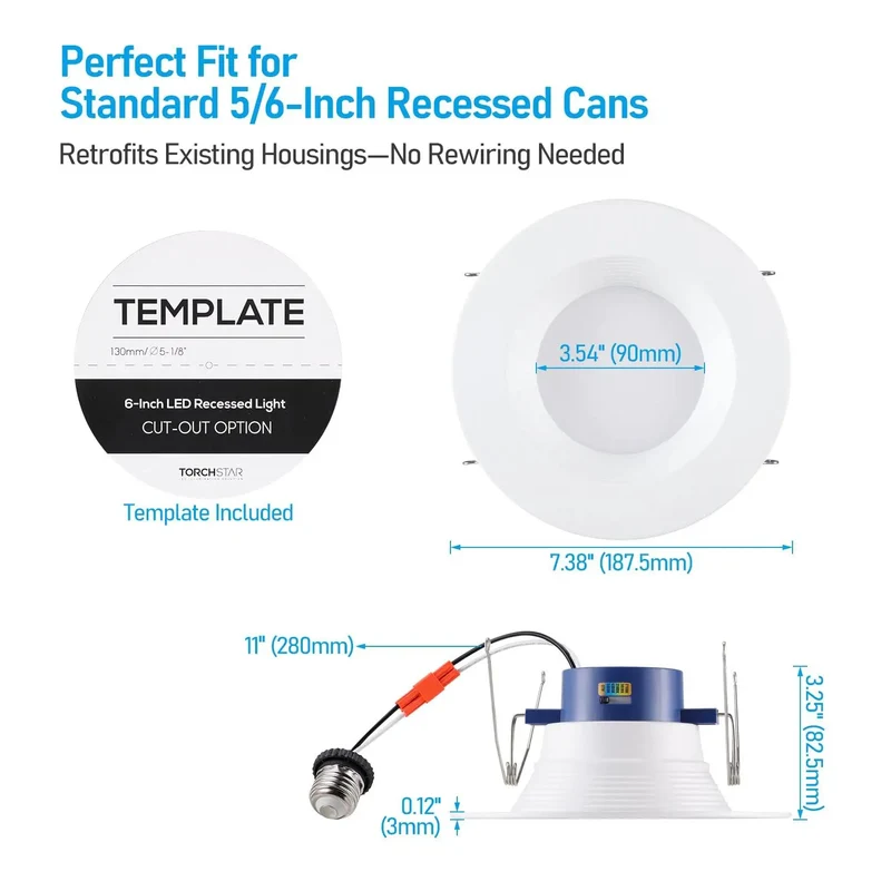 Top Tier 6 Inch Led Recessed Lighting Retrofit Kit Showcases Sleek Dim To Warm Function Plus 6 Cct Adjustments For A Totally Fresh Residential Ceiling Glow Up Project