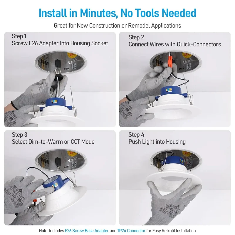 Top Tier 6 Inch Led Recessed Lighting Retrofit Kit Showcases Sleek Dim To Warm Function Plus 6 Cct Adjustments For A Totally Fresh Residential Ceiling Glow Up Project