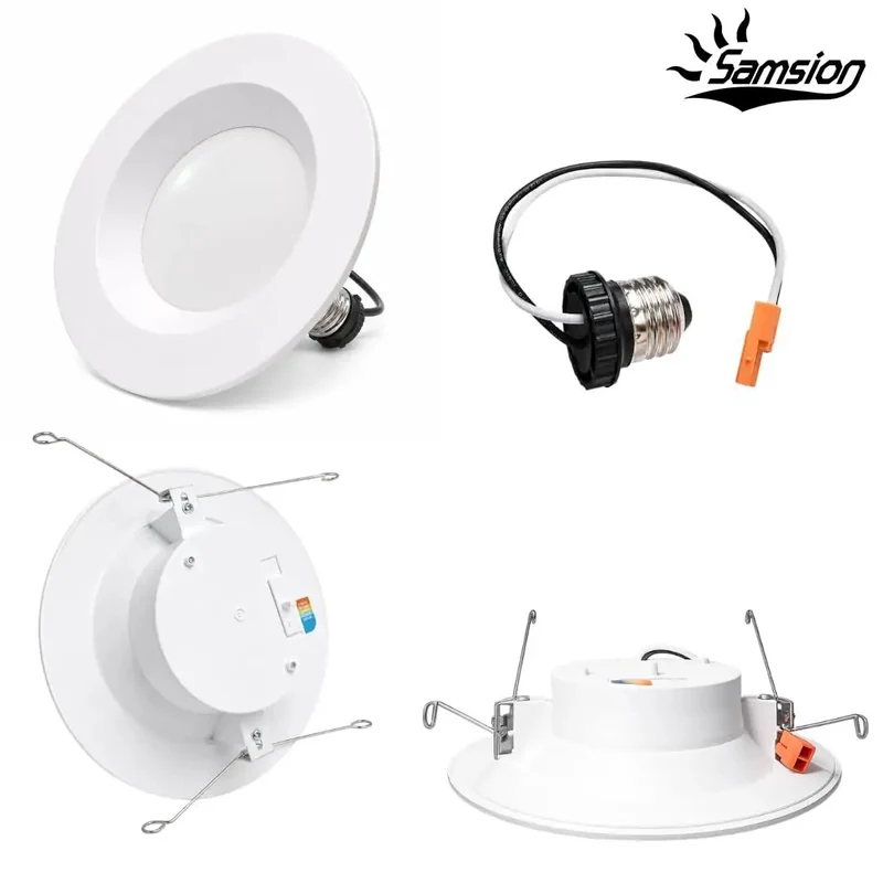Slick 6 Inch Dimmable LED Recessed Lighting Kits With Smooth Reflector Trim, 5CCT Warm To Cool Switching, 14W 1200LM Beam, No Sweat Install, Set Of 12 Ul Approved Panels