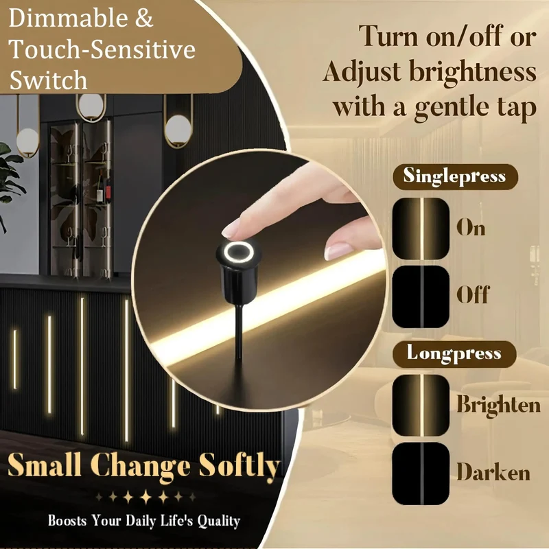 Professional Self Adhesive Led Strip Lights For Wood Slat Wall Panels No Sweat Install Dimmable Touch Control Under Cabinet Lamp With Reinforced Aluminum Channel 4000K Top Notch Glow Boost