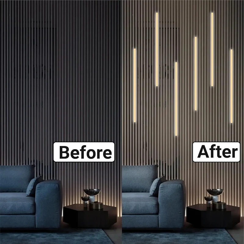 Professional Self Adhesive Led Strip Lights For Wood Slat Wall Panels No Sweat Install Dimmable Touch Control Under Cabinet Lamp With Reinforced Aluminum Channel 4000K Top Notch Glow Boost