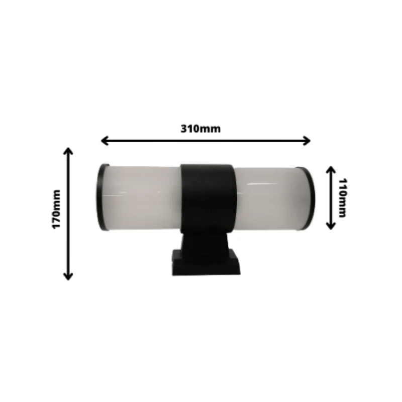Applique Murale LED IP44 double faisceau E27 Opaque