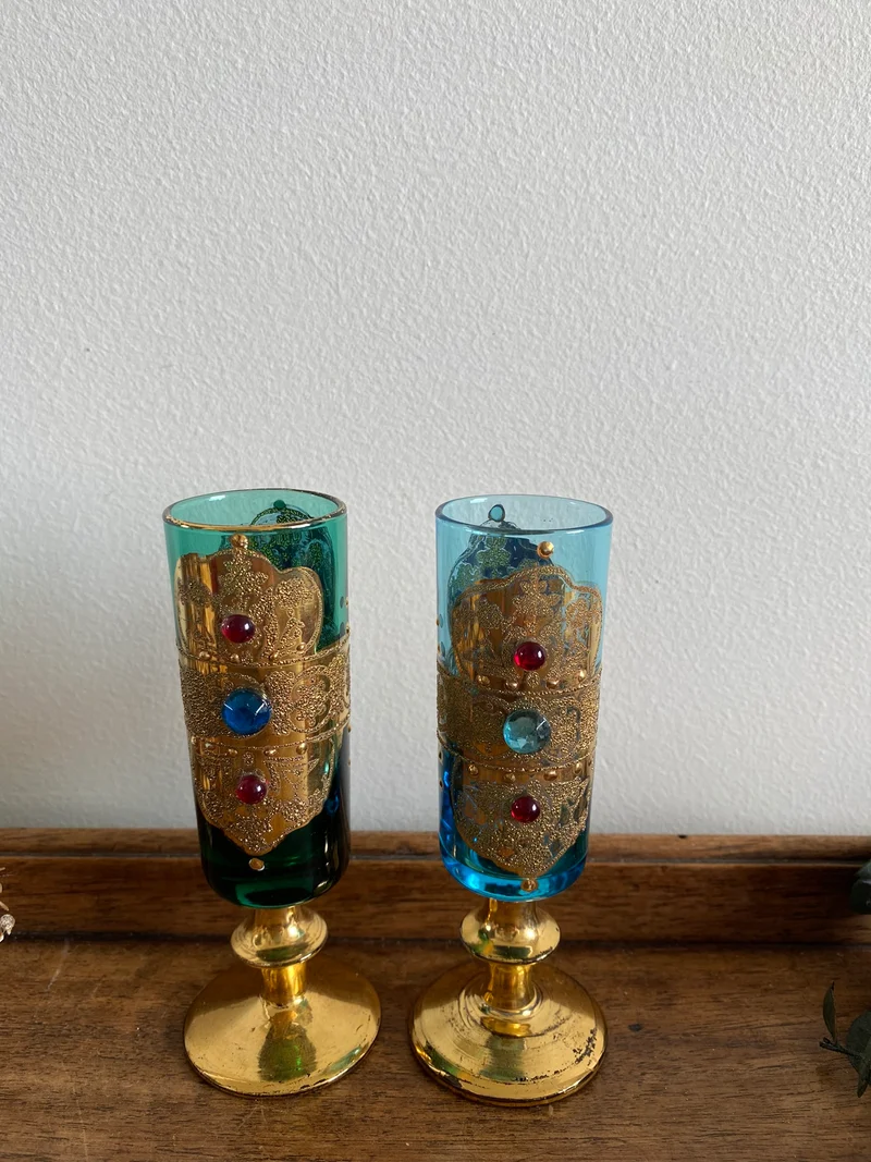 Verres sur pieds style murano Made in Italy