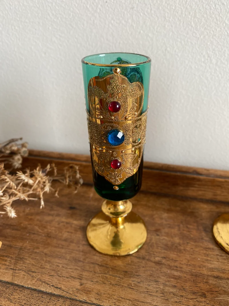 Verres sur pieds style murano Made in Italy
