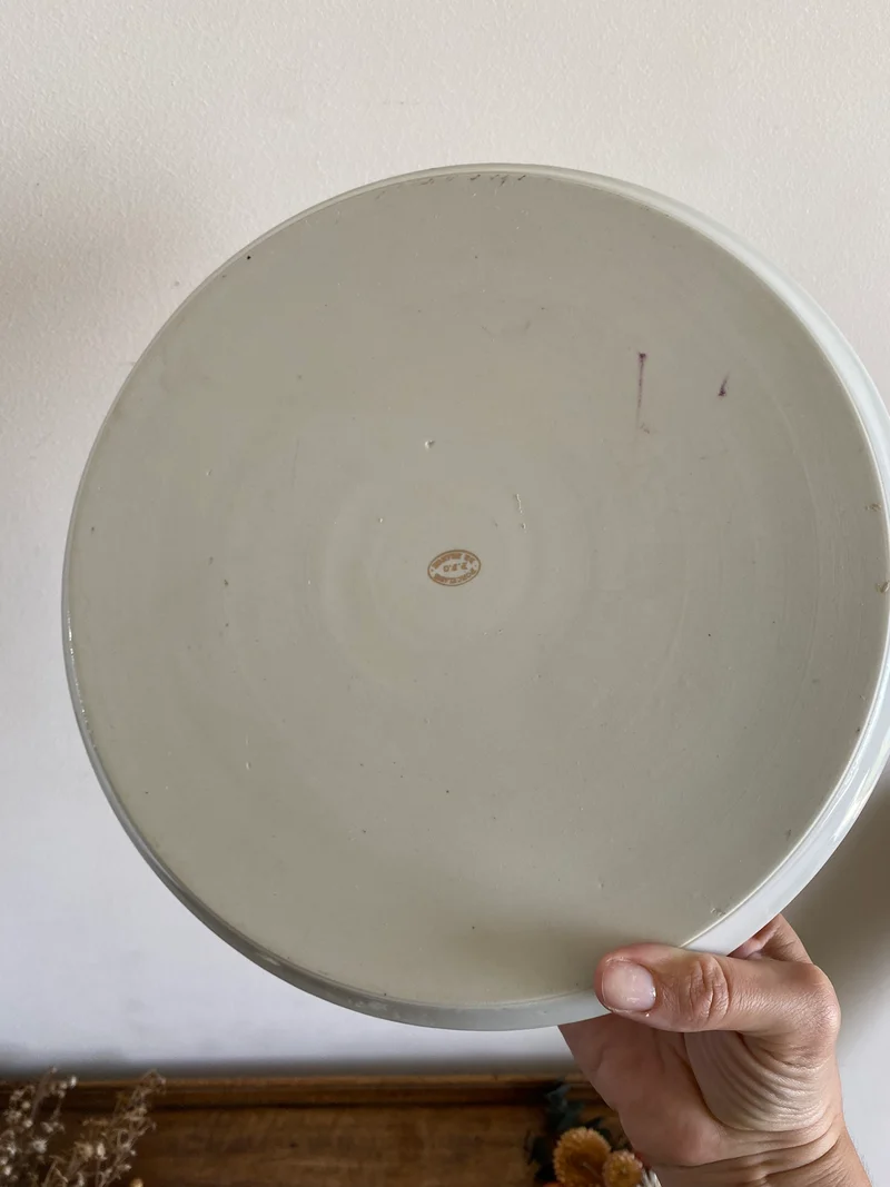 Plat et Pelle à tarte porcelaine bordure fuschia