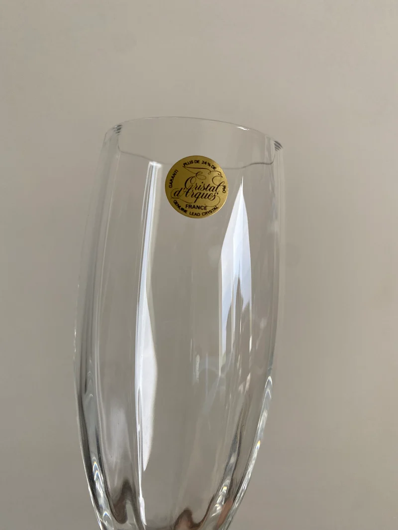 Flûtes à champagne à pieds en cristal d'Arques