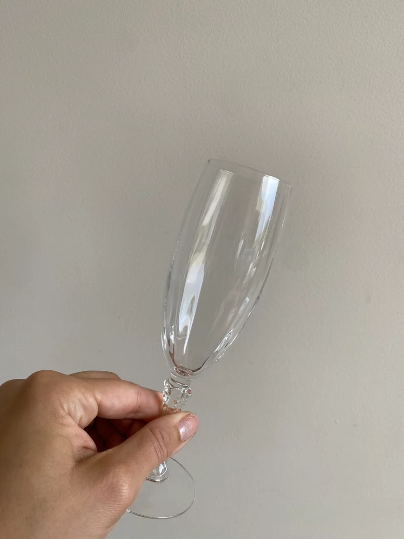 Flûtes à champagne à pieds en cristal d'Arques