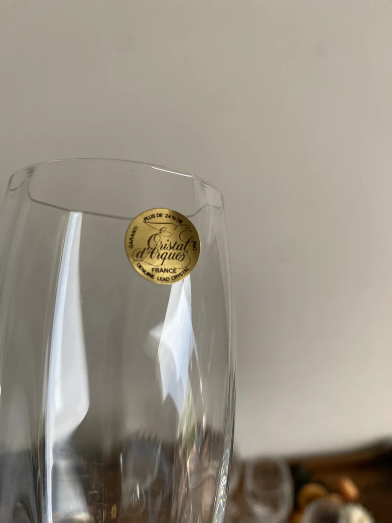Flûtes à champagne à pieds en cristal d'Arques