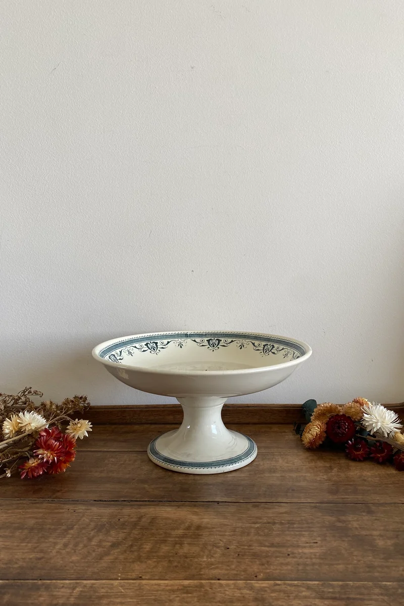 Compotier en porcelaine terre de fer
