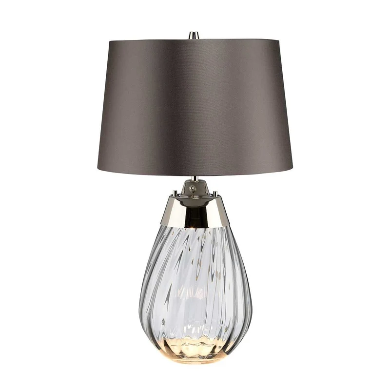 Petite lampe de table fumée Lena 2 lumières