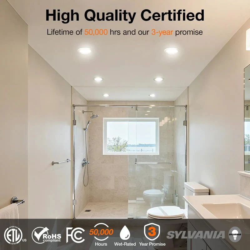 Slick Six Inch Recessed Smart Ceiling Lights Offering Adjustable Color Temperatures And Smooth Dimming For True Bang For Your Buck Value Includes Six Wet Rated Downlights Delivering Crisp High Cri Glow For Zero Hassle Home Fixes