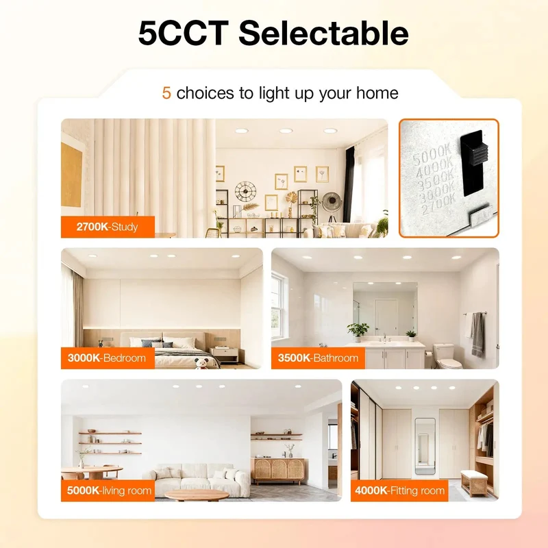 Slick Six Inch Recessed Smart Ceiling Lights Offering Adjustable Color Temperatures And Smooth Dimming For True Bang For Your Buck Value Includes Six Wet Rated Downlights Delivering Crisp High Cri Glow For Zero Hassle Home Fixes
