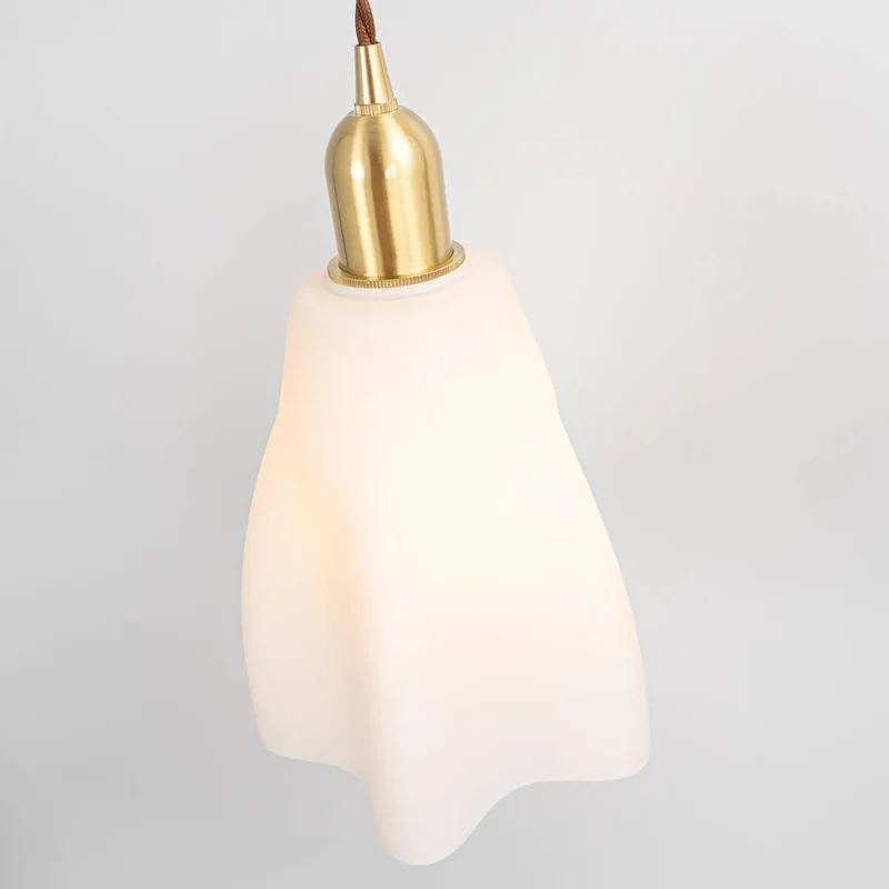 Sleek Brass And Frosted Glass Farmhouse Pendant Light Conversion Kit Swaps 4 5 Or 6 Inch Recessed Can Holes For Two Trendy E26 Sockets That Bring Big Time Style To Kitchen Islands And Entryways