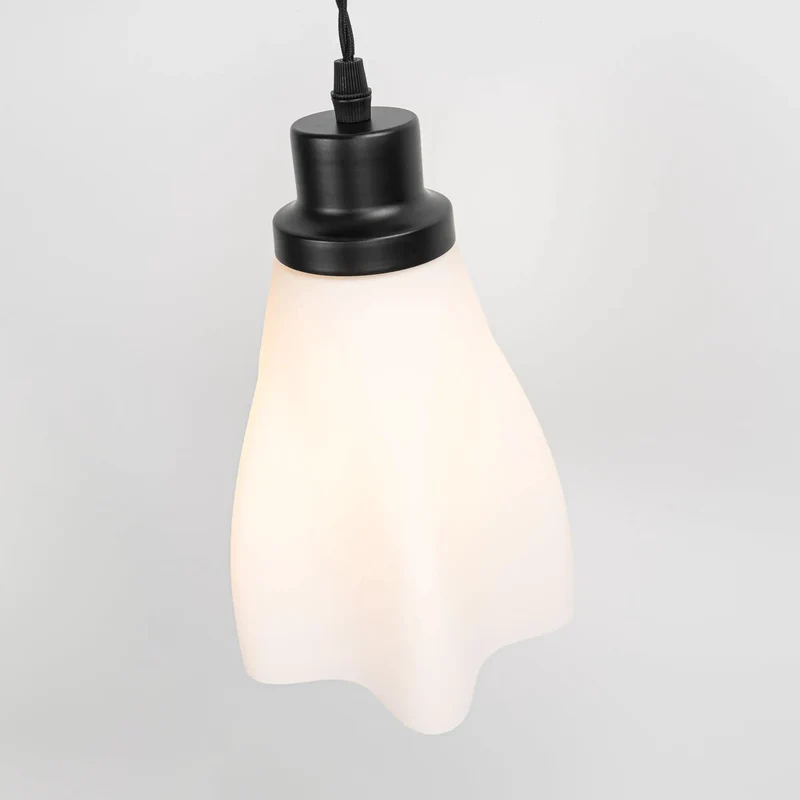 No-Fuss Recessed To Pendant Light Conversion Kit, 2 Light Glass Farmhouse Drop Down Fixture, E26 Retrofit Swap For Kitchen Island And Hallway