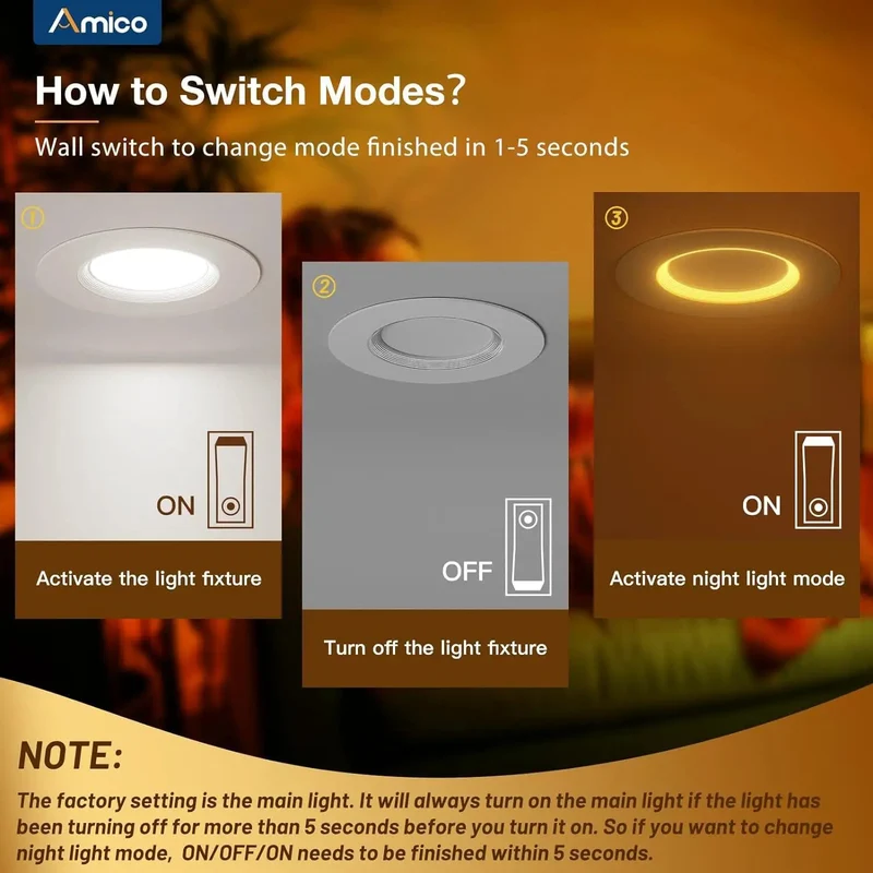 24 Pack 6 Inch 5CCT Led Recessed Lights Serving Up A Smooth Switch To Night Light Mode For That Perfect Low Key Amber Vibes Helping You Glide Through Midnight Without Waking The Whole Gang Giving You Serious Value And A Clean Look