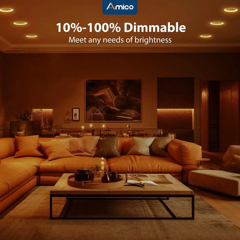 24 Pack 6 Inch 5CCT Led Recessed Lights Serving Up A Smooth Switch To Night Light Mode For That Perfect Low Key Amber Vibes Helping You Glide Through Midnight Without Waking The Whole Gang Giving You Serious Value And A Clean Look