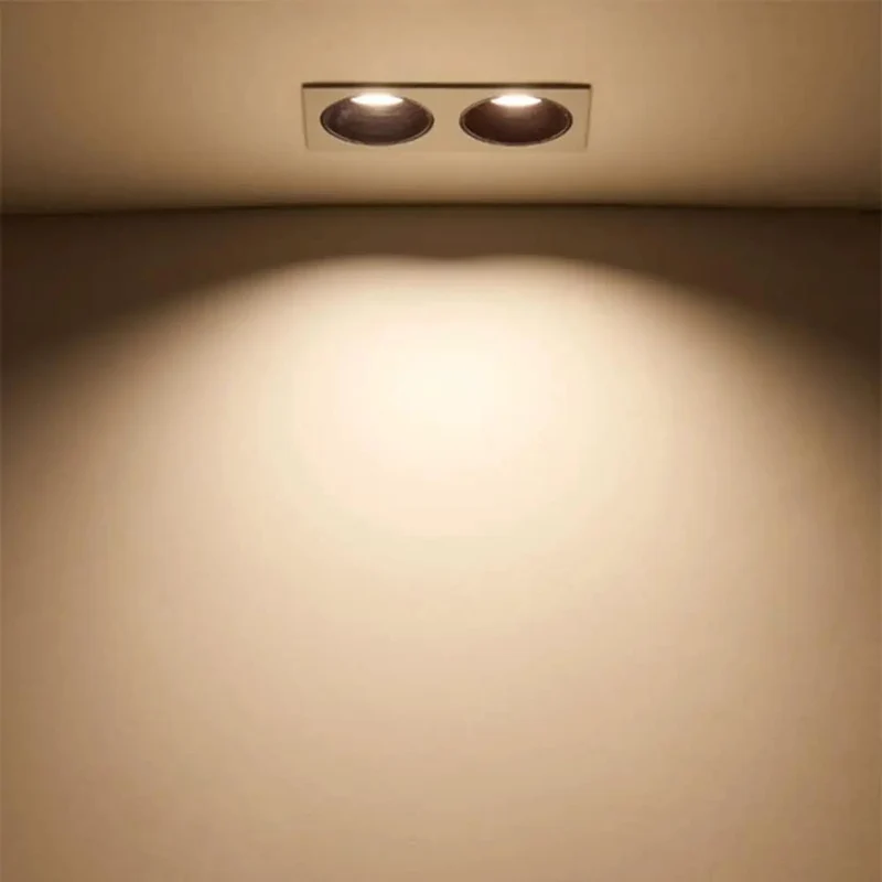 Top Shelf 5 Pack Double Head LED Downlights Recessed Lighting Kit Heavy Duty Aluminum Housing Delivers Smooth Brightness Crisp White Finish Glare Free CRI 90 Plus No Nonsense Drop In Ceiling Lamps For Cozy Spaces