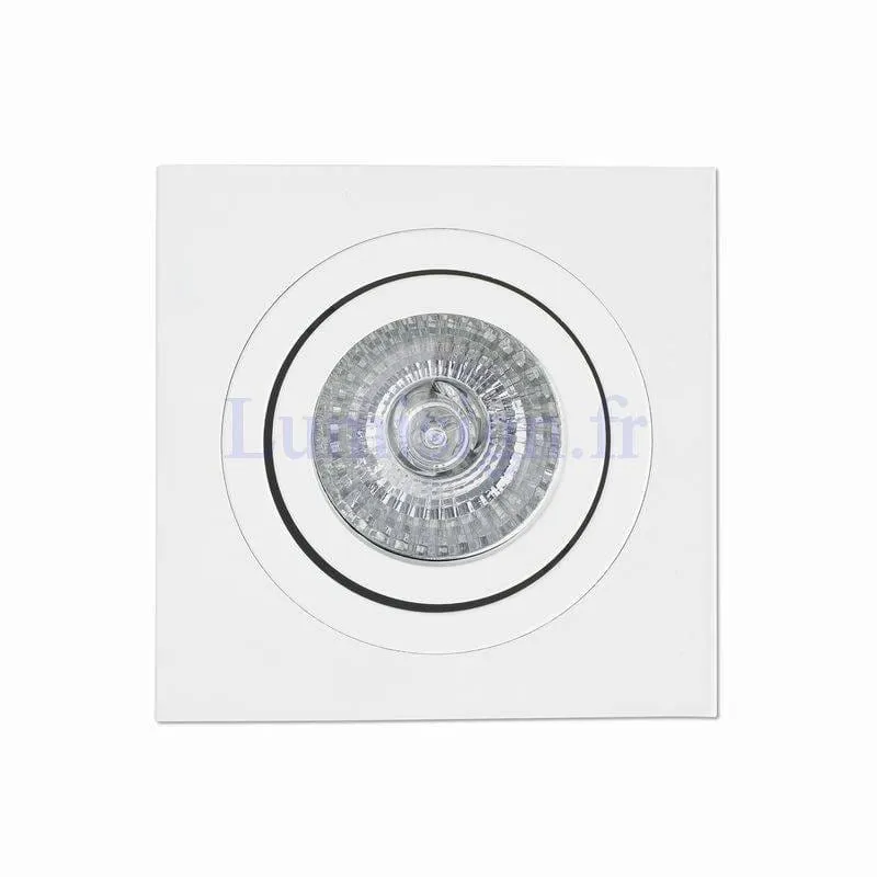 Spot encastrable orientable RADON-1 carré blanc pour ampoule GU10 220V
