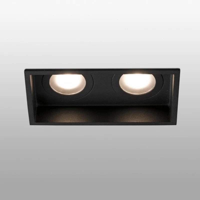 Spot double encastrable IP44 HYDE noir