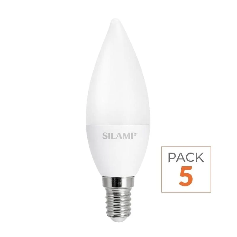 Pack de 5 - Ampoule LED E14 8W 220V C37 180°