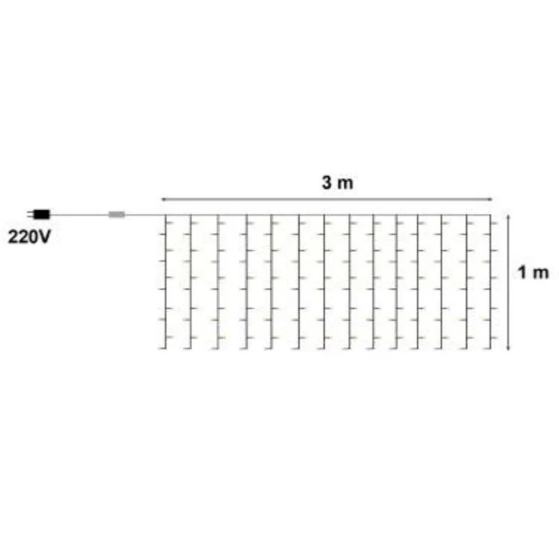 Guirlande LED Rideaux 140LED 220V 3m IP44 8 modes - Multicolore
