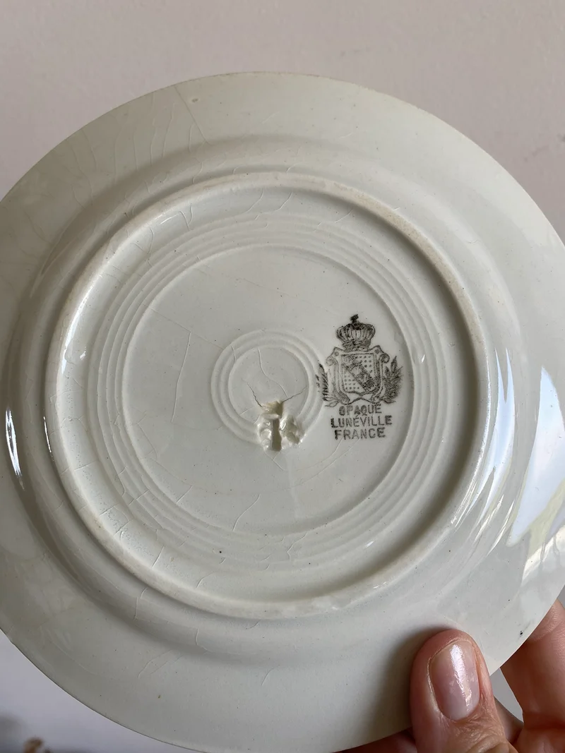 Assiettes à dessert Porcelaine Opaque Luneville début XXème fin XIXème
