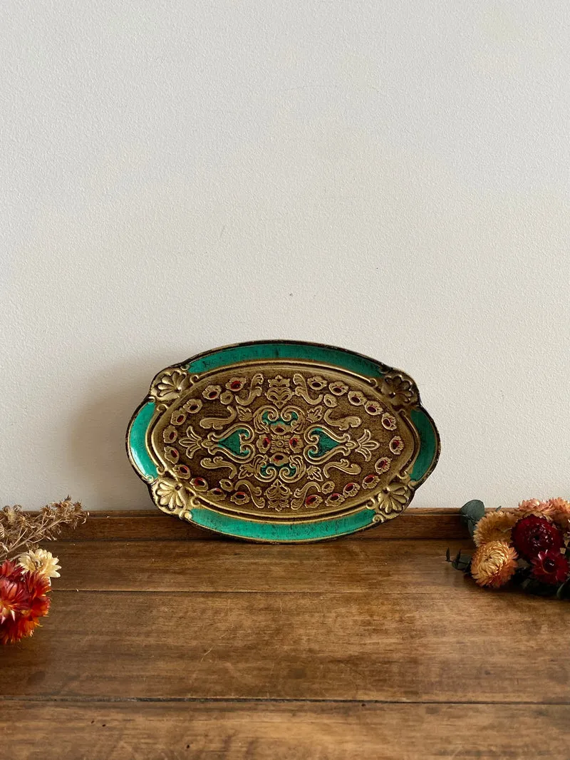 Plateau florentin mini bords verts