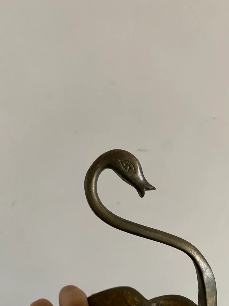 Cygne en laiton émaillé coupelle