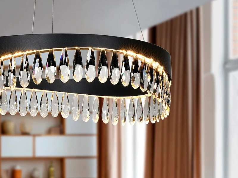 Lustre LED Noir Salon