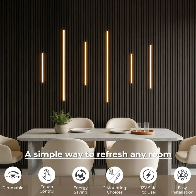 Zero Fuss Led Recessed Lighting Kit For Wood Slat Wall Panels Featuring Snap Touch Control Effortless Shade Shift From Mellow 2700K To Cool 6000K Deck Out Your Walls Today