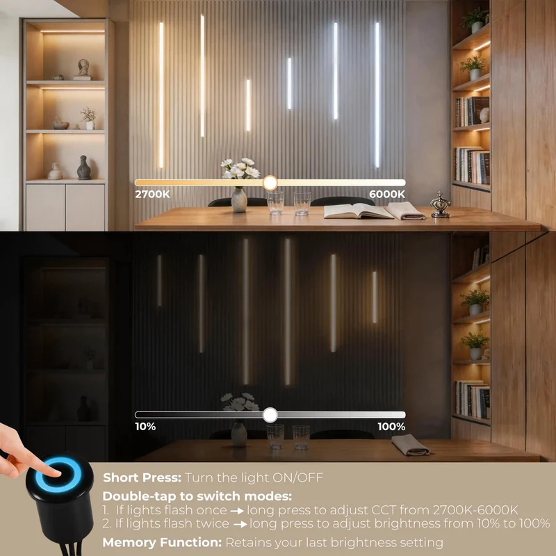 Zero Fuss Led Recessed Lighting Kit For Wood Slat Wall Panels Featuring Snap Touch Control Effortless Shade Shift From Mellow 2700K To Cool 6000K Deck Out Your Walls Today