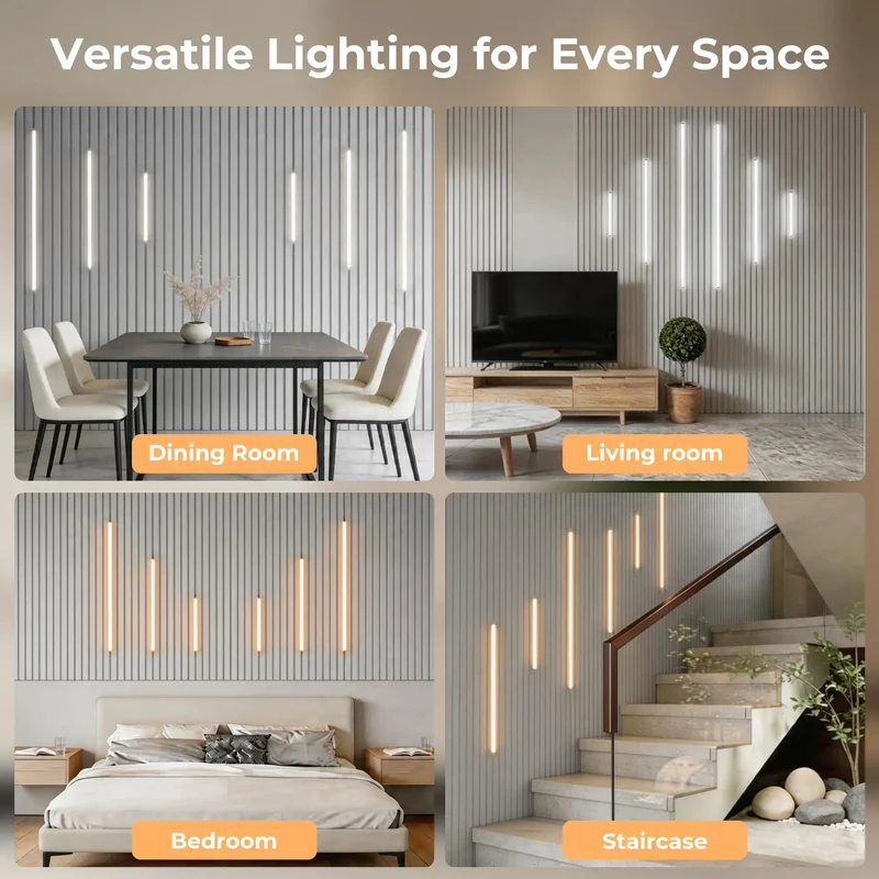 Zero Fuss Led Recessed Lighting Kit For Wood Slat Wall Panels Featuring Snap Touch Control Effortless Shade Shift From Mellow 2700K To Cool 6000K Deck Out Your Walls Today