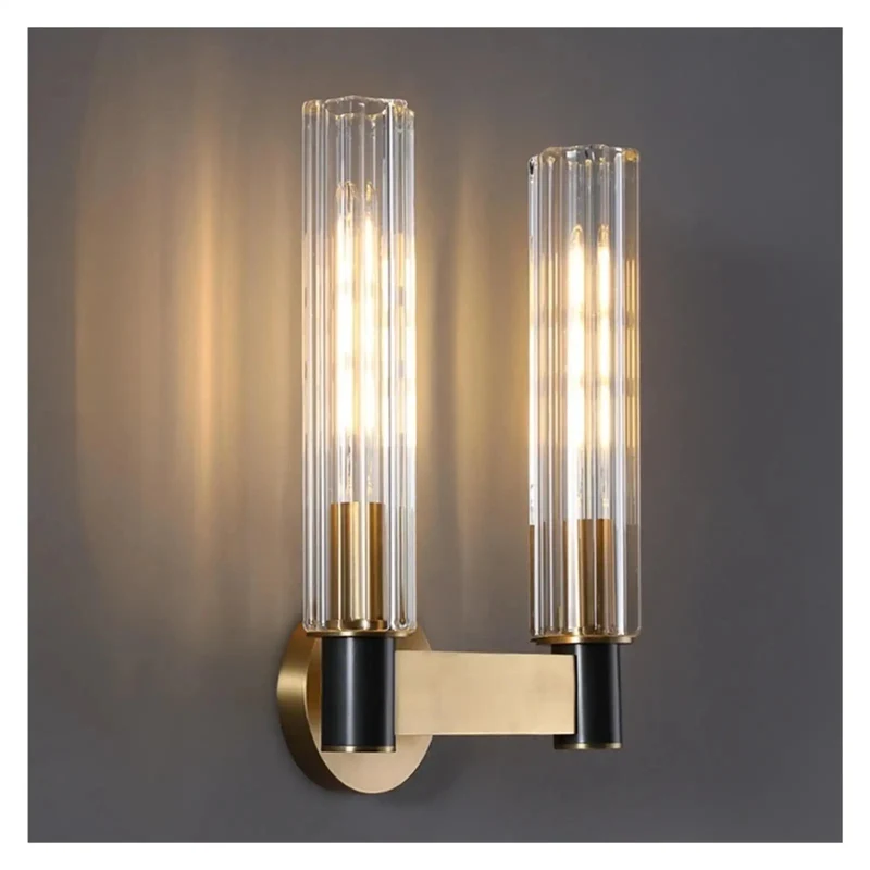 Smooth Brass And Clear Crystal Led Wall Sconces With E14 Socket Ready To Brighten Your Bedroom Dining Room Or Hallway Indoor Lighting Setup That Truly Hits Different