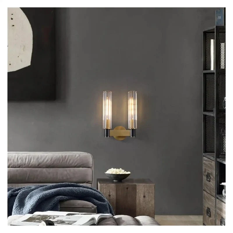 Smooth Brass And Clear Crystal Led Wall Sconces With E14 Socket Ready To Brighten Your Bedroom Dining Room Or Hallway Indoor Lighting Setup That Truly Hits Different