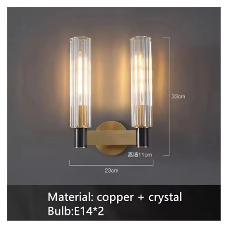 Smooth Brass And Clear Crystal Led Wall Sconces With E14 Socket Ready To Brighten Your Bedroom Dining Room Or Hallway Indoor Lighting Setup That Truly Hits Different