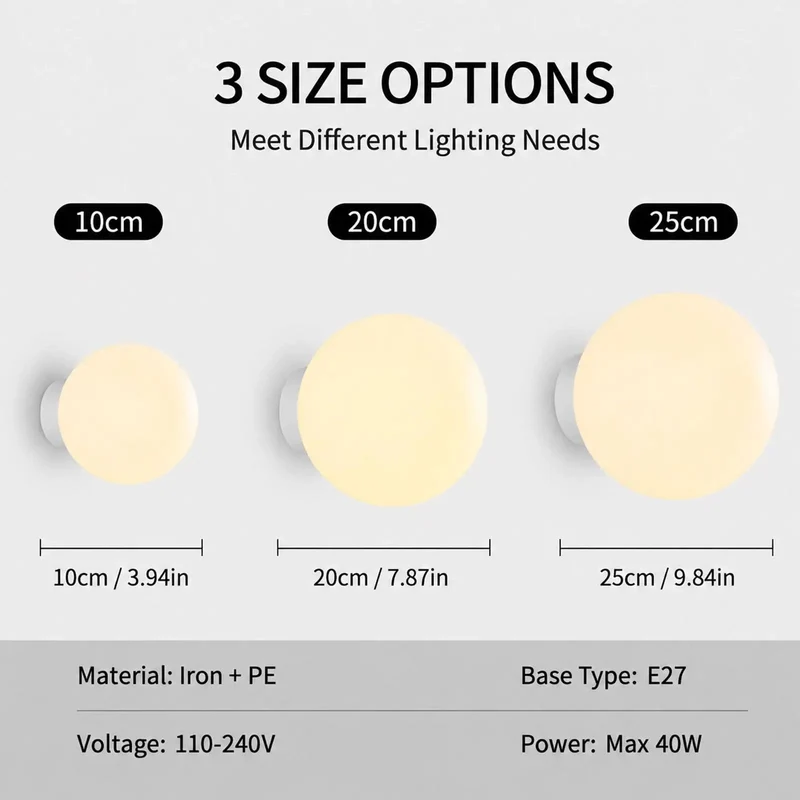 Fresh White Globe Wall Sconce Offering A Clean Setup And Smooth Finish For Chill Ambient Glow In Modern Spaces Grab Your Preferred Size For A Solid Single Bulb E27 Mount That Brings Top Shelf Minimalist Style Right Into Your Home